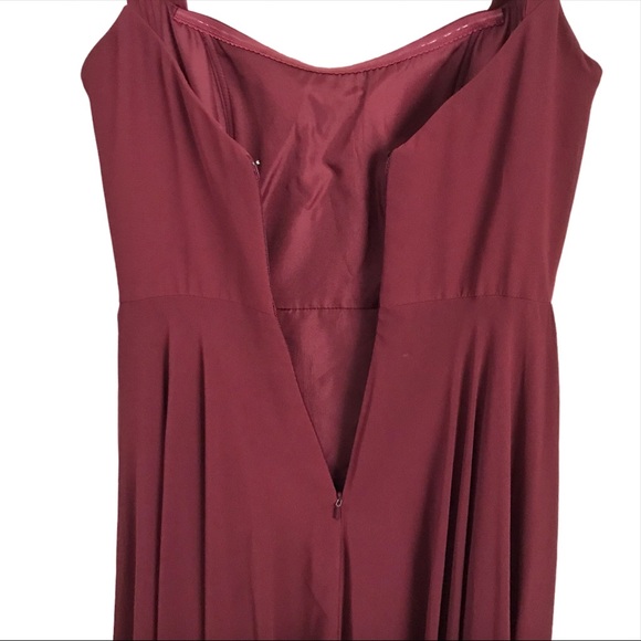 Jenny Yoo maroon full length sleeveless bridesmaid dress - Picture 5 of 7